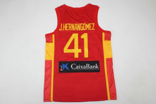 Juancho Hernangomez 41 Spain 2022 FIBA EuroBasket Final Away Red Jersey